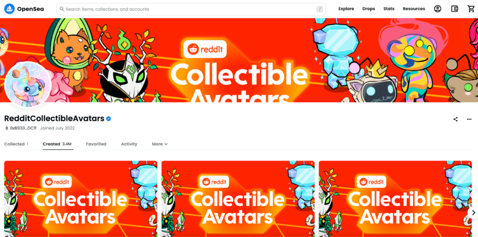 Reddit Collectible Avatars opensea