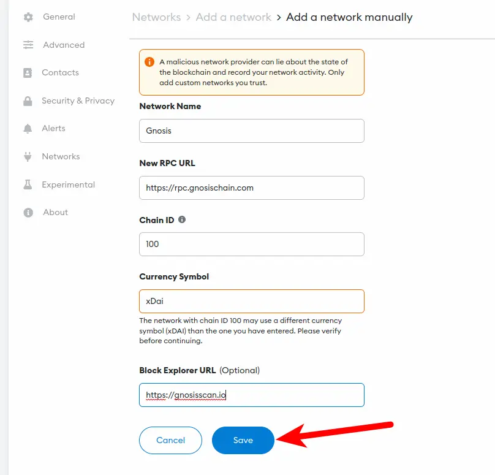 gnosis chain metamaske nasil eklenir