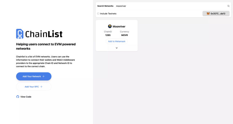metamaske moonriver ekleme chainlist