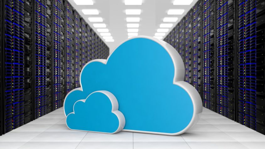 Datacenter with two Cloud storage symols